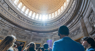 Image of students in the United States capitol.