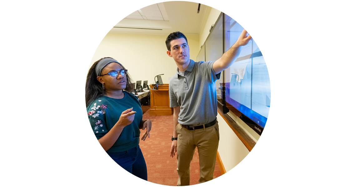 Image of students in security operations center.