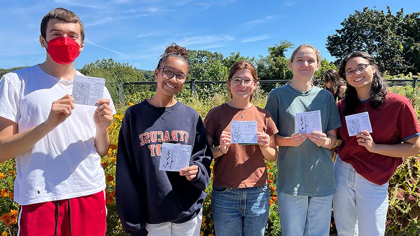 Image of students in the Marist Community Garden.